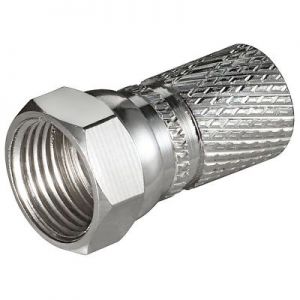 Wtyk F nakręcany niklowany 7,3mm/20mm Big Nut CU