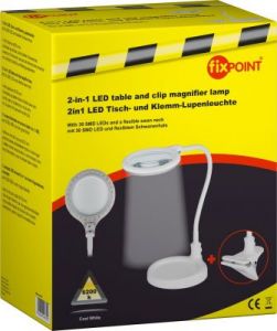 Lampa warsztatowa fixPOINT z lupą 30xLED 6W