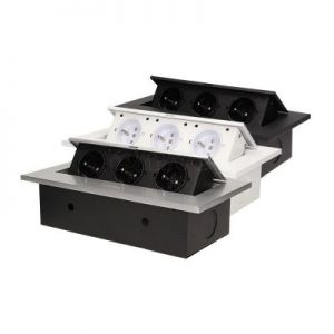 Power Port otwierany OR-AE-1335 3xAC czarny