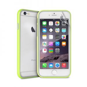 PURO Bumper Cover - Etui iPhone 6s / iPhone 6 z folią na ekran w zestawie (limonkowy)