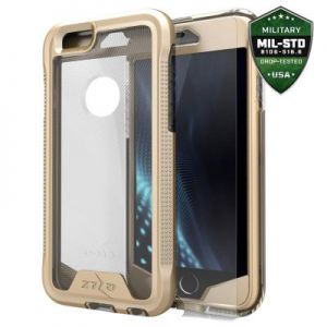 Zizo ION Cover - Pancerne etui iPhone 6s / iPhone 6 + szkło 9H na ekran (złoty/przezroczysty)