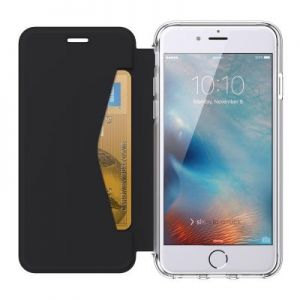 Griffin Reveal Wallet - Etui z klapką iPhone 7 + kieszeń na kartę (czarny/przezroczysty)