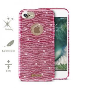JUST CAVALLI Leo Zebra Glitter Cover - Etui iPhone 7 (Shock Pink)