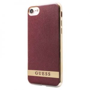 Guess Classic Soft Case - Etui iPhone 7 (czerwony/złoty)