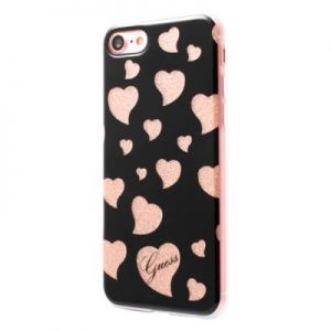 Guess Hearts Soft Case - Etui iPhone 7 (czarny)