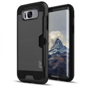 Zizo Metallic Hybrid Cover - Etui Samsung Galaxy S8 z kieszenią na kartę (czarny)