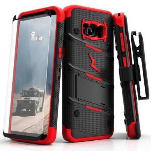 Zizo Bolt Cover - Pancerne etui Samsung Galaxy S8+ ze szkłem 9H na ekran + podstawka & uchwyt do